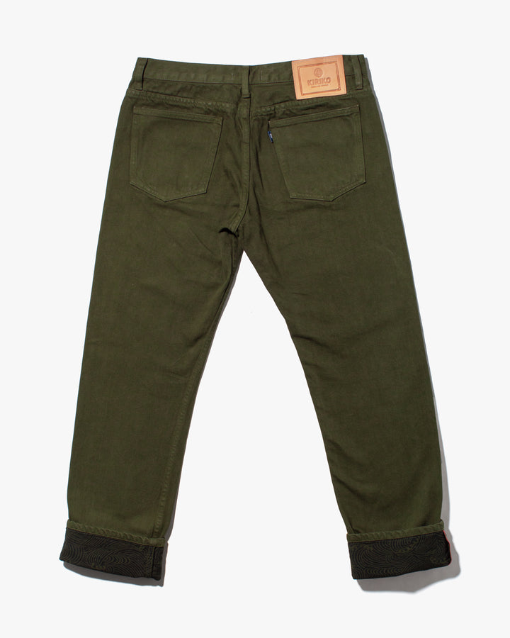 Kiriko Original Denim Jeans, US Made Custom Dyed Premium Selvedge, Aimiru-cha, Nami