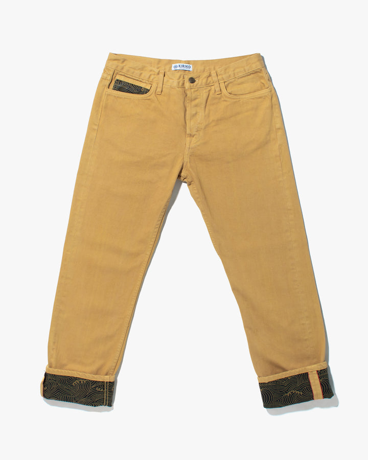 Kiriko Original Denim Jeans, US Made Custom Dyed Premium Selvedge, Ochiba-Iro, Nami