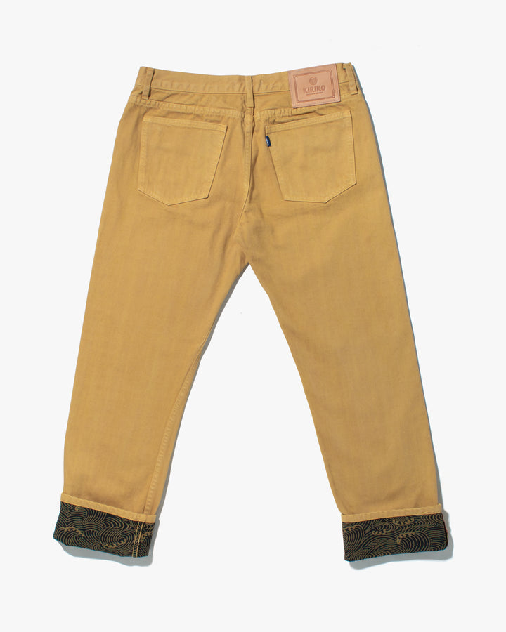 Kiriko Original Denim Jeans, US Made Custom Dyed Premium Selvedge, Ochiba-Iro, Nami