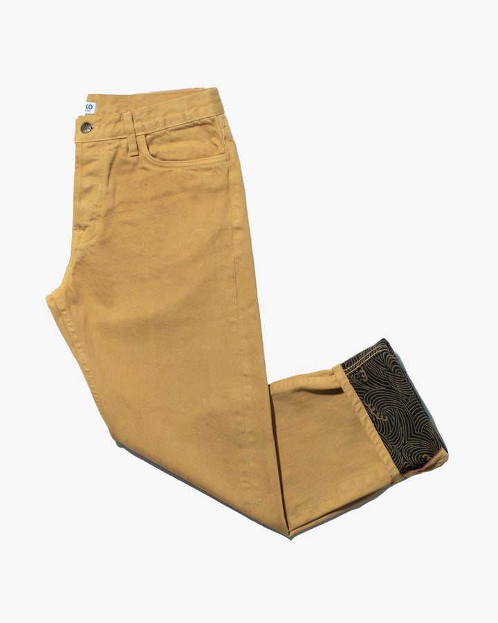 Kiriko Original Denim Jeans, US Made Custom Dyed Premium Selvedge, Ochiba-Iro, Nami