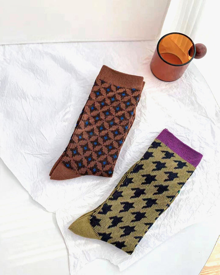 Tourtiwi, Retro Contrast, Crew Socks