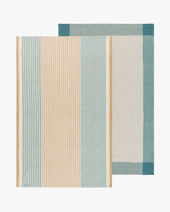 Danica Heirloom, Lagoon Array Stripe Dishtowel, Set of 2