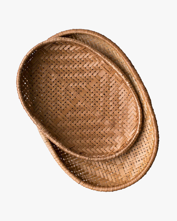 Fodory, Smoked Bamboo Woven Basket Tray