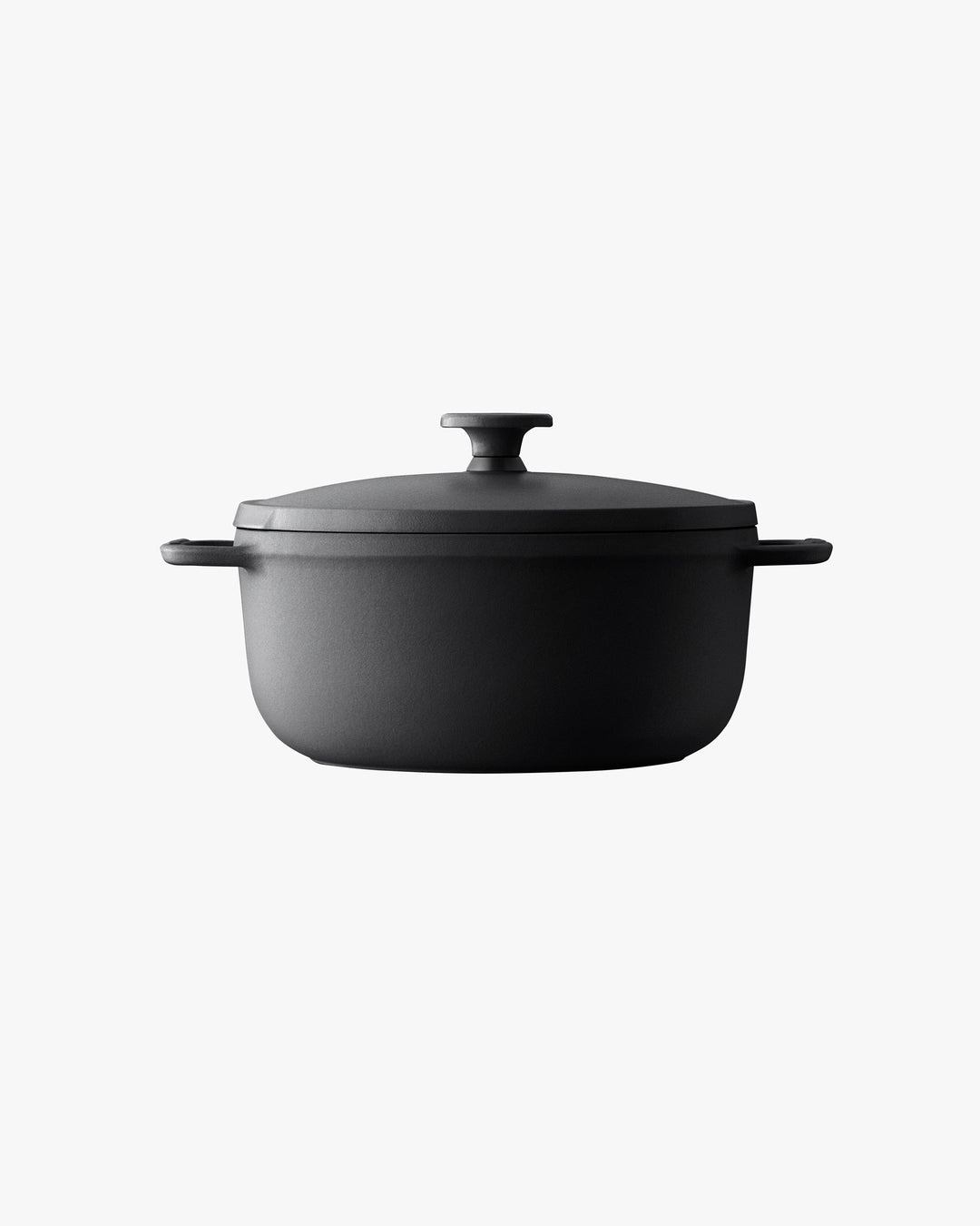Oven Pot 2.0, Vermicular, Round Knob Lid &amp; Lid Stand, Matte Black, 18cm