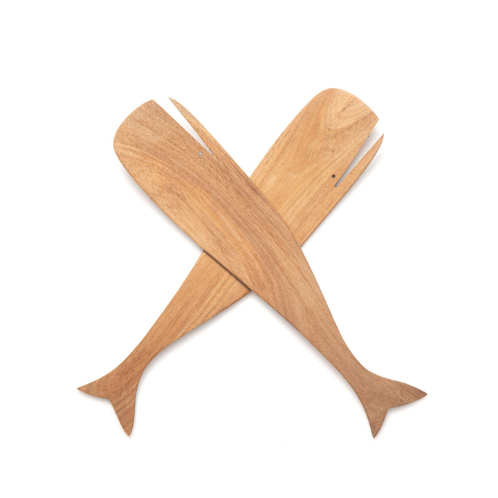 Ironwood, Wooden Whale Salad Utensils, Acacia,12.5" x 275"