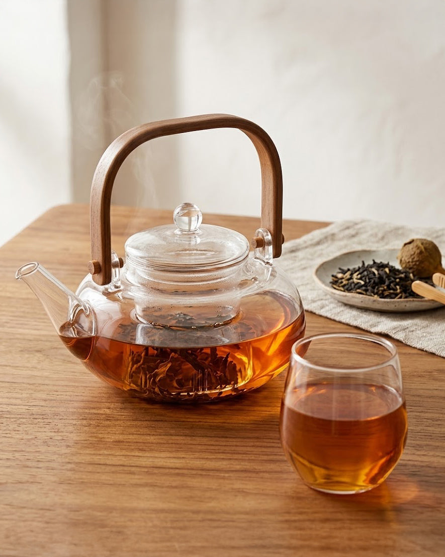 Glass Tea Pot with Wood Handle, Hario, 700mL