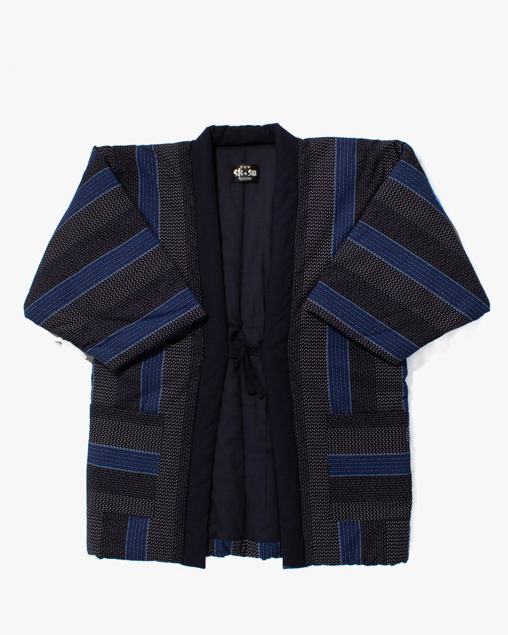 Tok, Hanten, Indigo and Navy Shima, Sashiko Style
