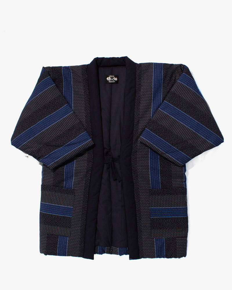 Tok, Hanten, Indigo and Navy Shima, Sashiko Style
