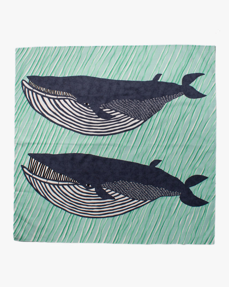 Modern Furoshiki, Musubi, Katakata, Whale Blue, 41" x 41"