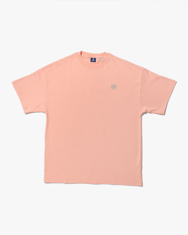 Kiriko Original Tee, Printed Daruma, Pink with Grey