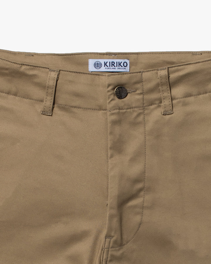 Kiriko Original Officer Trousers, 7.5 oz. Stretch Twill Chino - Khaki
