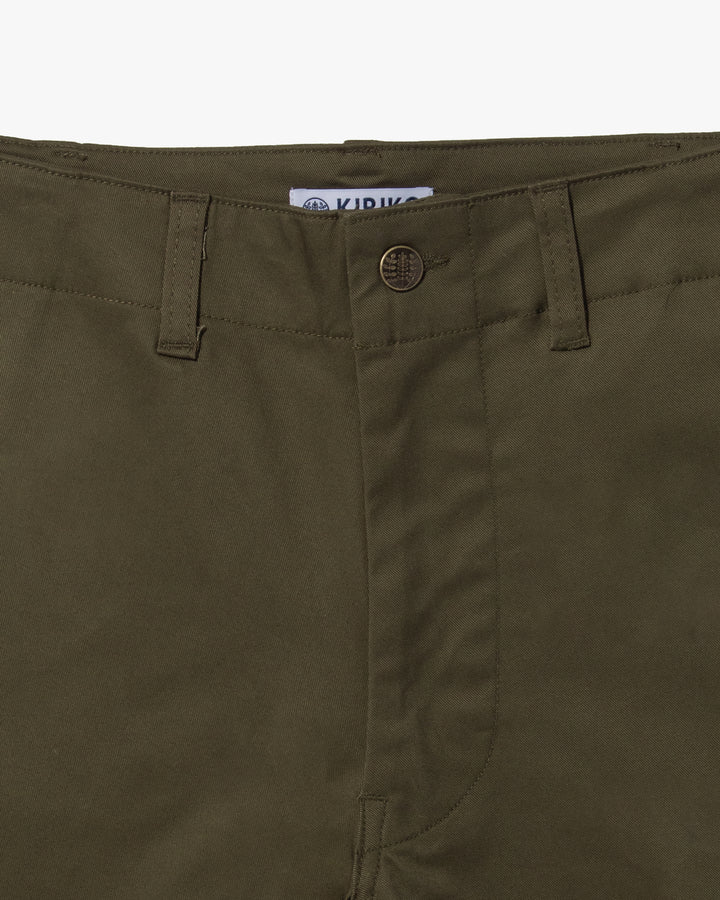 Kiriko Original Officer Trousers, 7.5 oz. Stretch Twill Chino - Olive