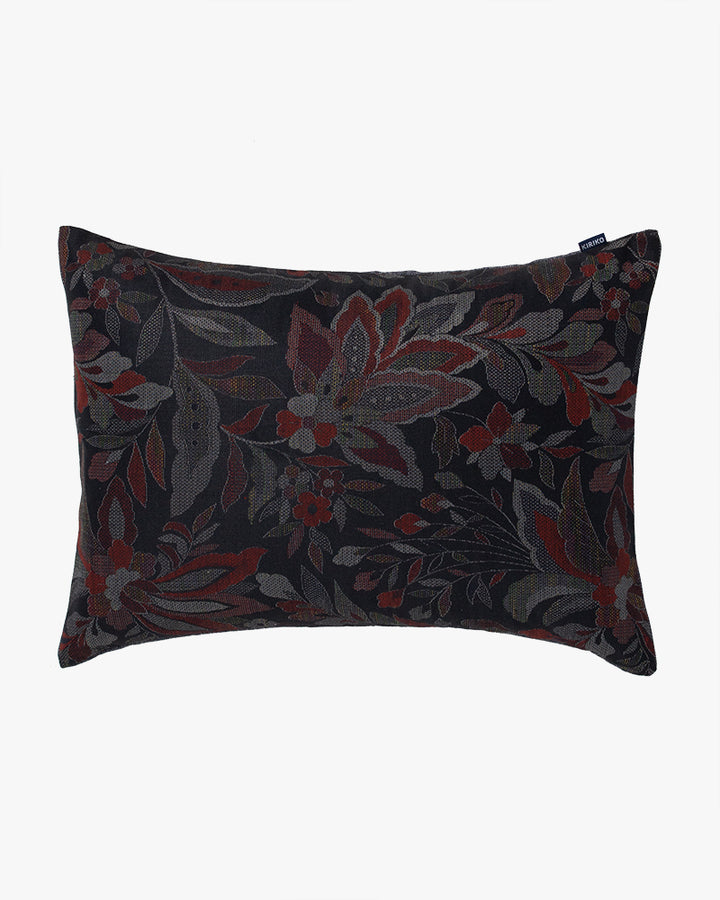 Kiriko Original Pillow, Faded Black with Plaid Flowers