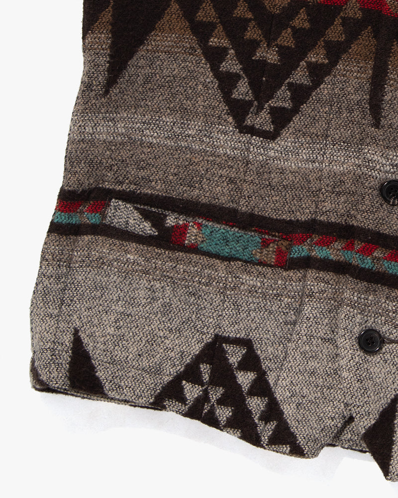 US Vintage Chimayo Vest, Gaijin Made Brand, Grey with Multicolor Accents - L