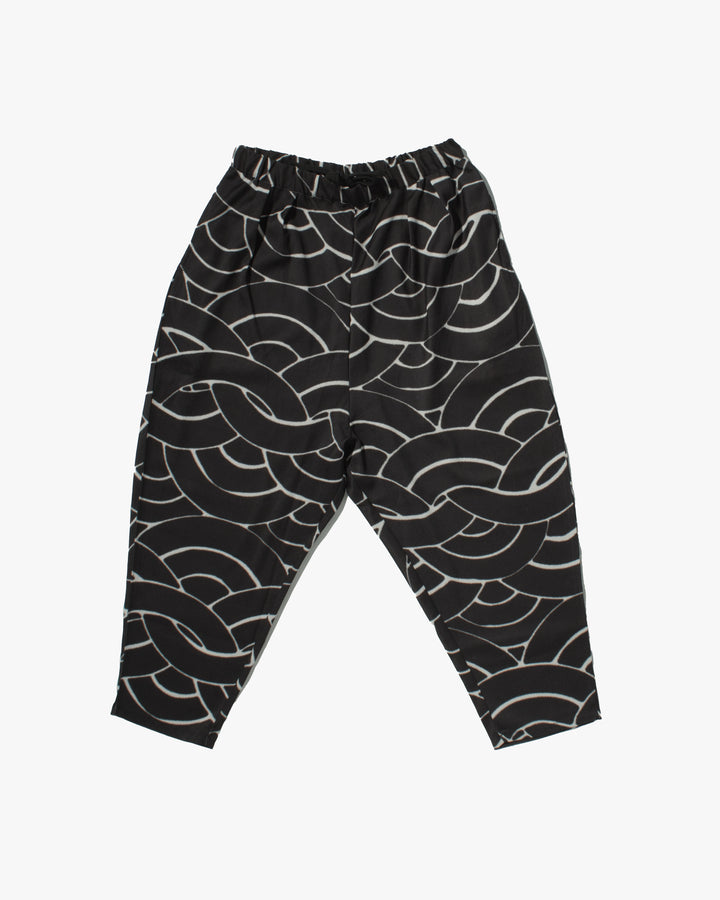 Wa-Modern Samue Pants, Black with White Semi Circle Patterns