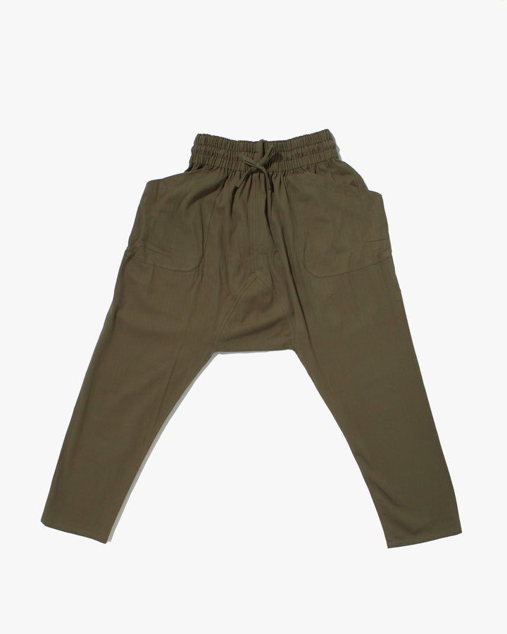 Wa-Modern Momohiki Drawstring Pants- Olive Green