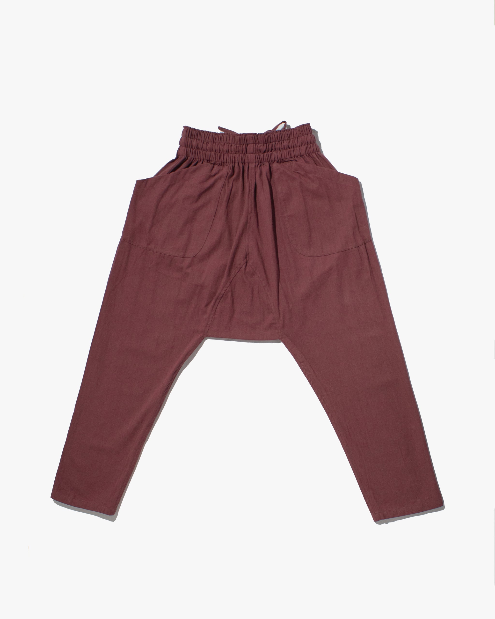 Wa-Modern Momohiki Drawstring Pants- Dark Mauve – Kiriko Made Wa-Modern Momohiki Drawstring Pants- Dark Mauve – Kiriko Made