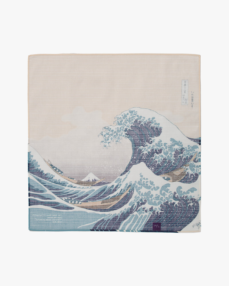 Furoshiki, HOKUSAI "Thirty-six Views of Mt. Fuji", The Great Wave Off Kanagawa, 19 x 19