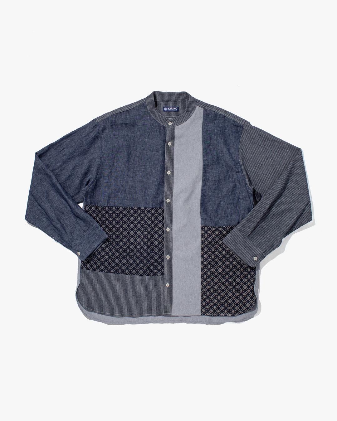 Kiriko Original Shirt, Long Sleeve Button-Up, Patched Mandarin Collar, Shippou