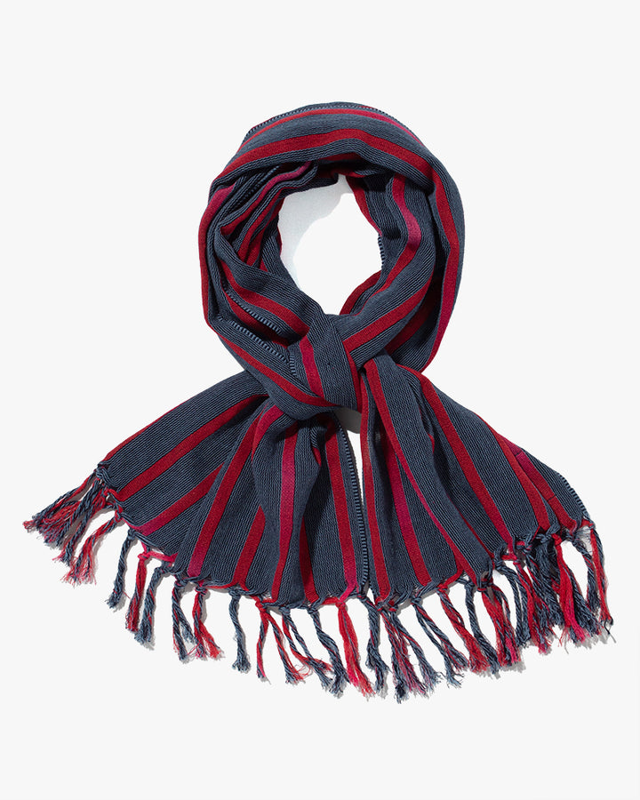 ToK Scarf, Karu-Ori, Indigo, Light Blue and Faded Fuschia Red