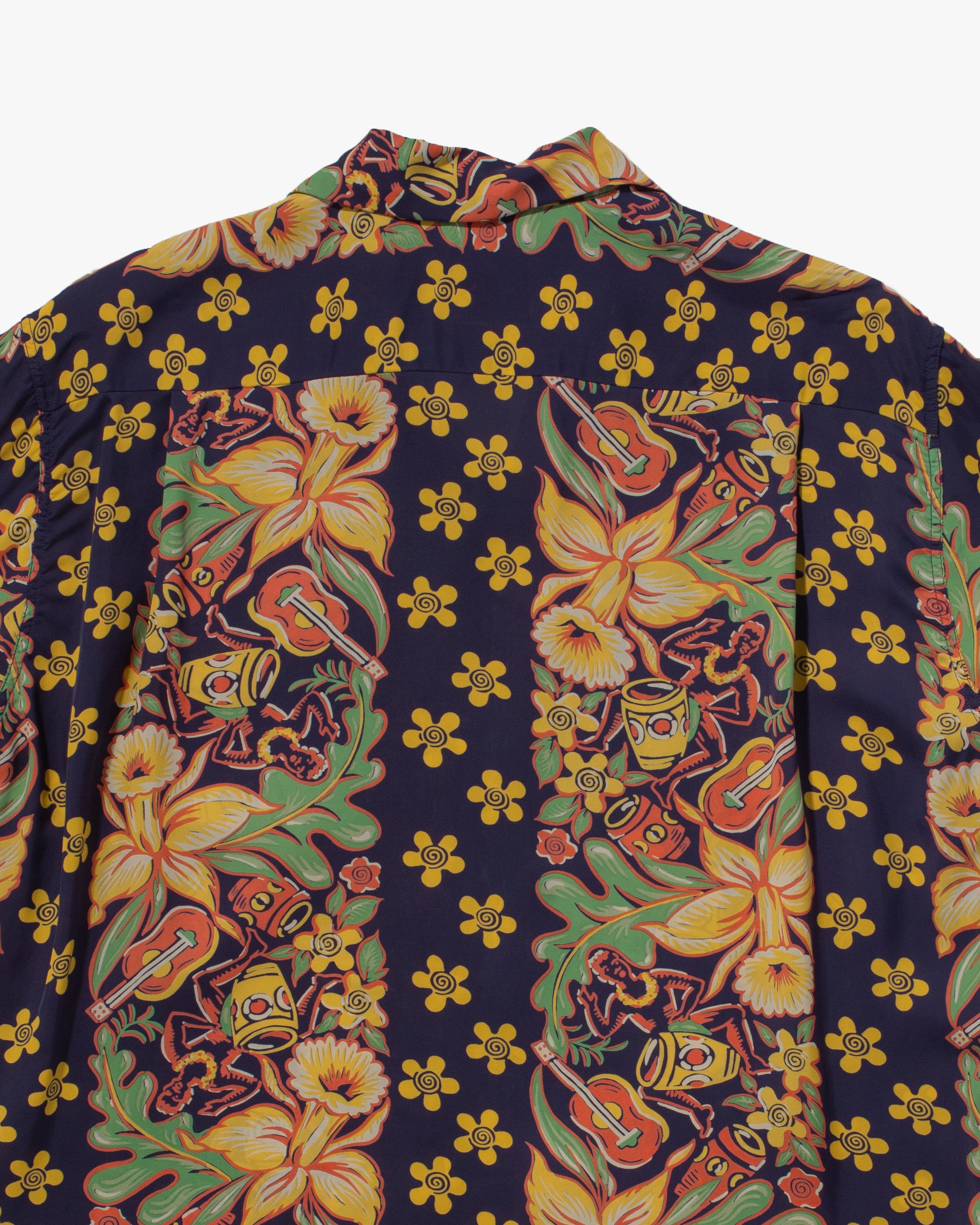 Japanese Repro, Short Sleeve Aloha Shirt, Sun Surf Brand, Navy