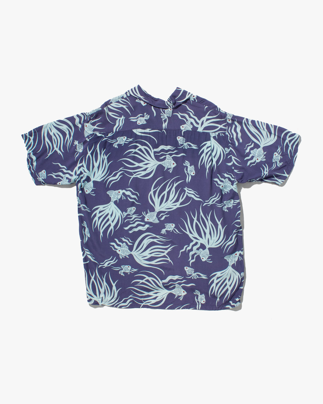 Japanese Repro, Short Sleeve Aloha Shirt, Seilin Brand, Blue Goldfish