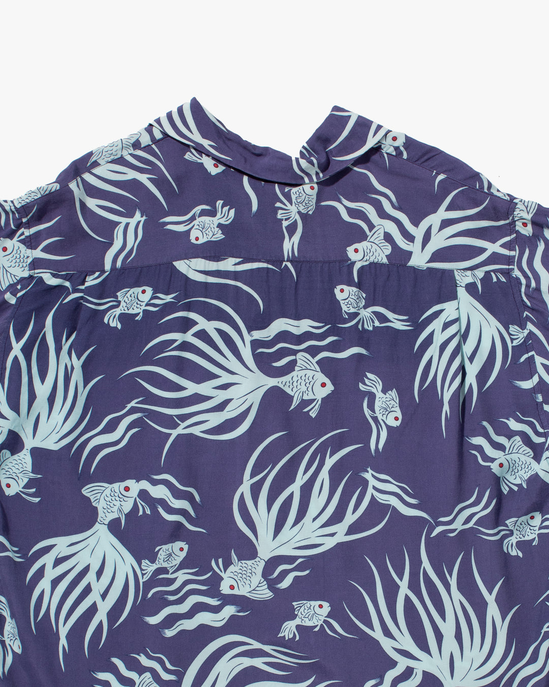 Japanese Repro, Short Sleeve Aloha Shirt, Seilin Brand, Blue Goldfish