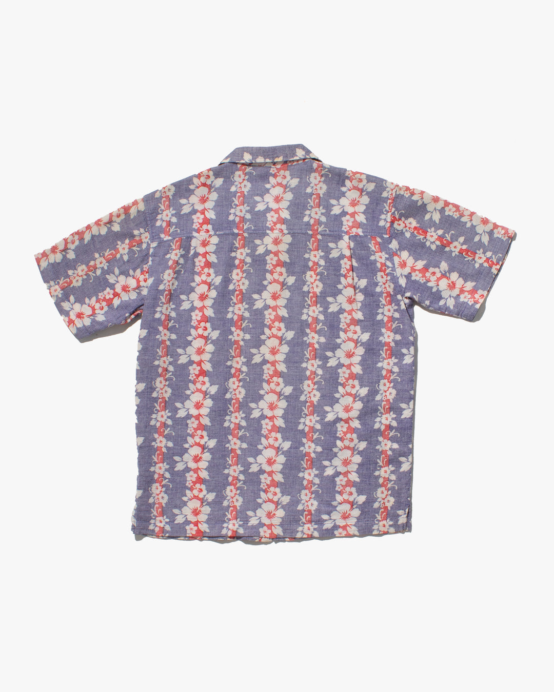 Japanese Repro, Short Sleeve Aloha Shirt, Classic Surf Brand, Lavender and Red Flower Shima