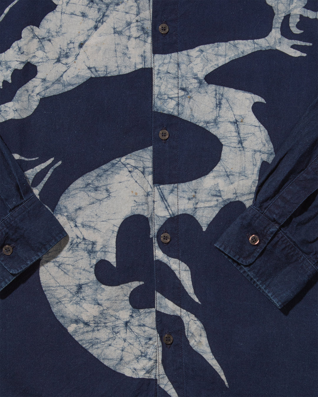 Japanese Repro, Indigo Button up Shirt, Gaijin Made Brand, Indigo with Dragon