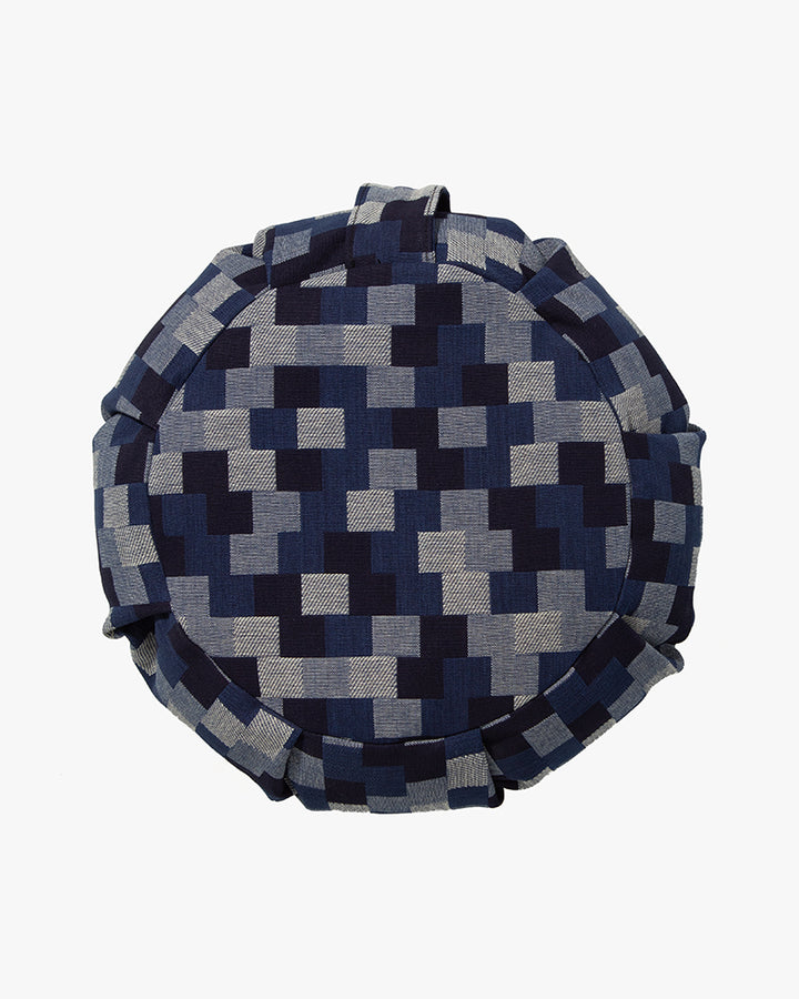 Kiriko Original Meditation Pillow, One-Tone Zafu, Indigo Patchwork Style