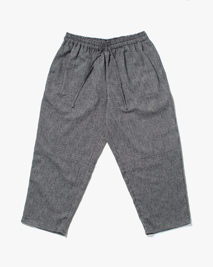 Kiriko x TOK, Cropped Drawstring Pants, Grey Nashiji Shima