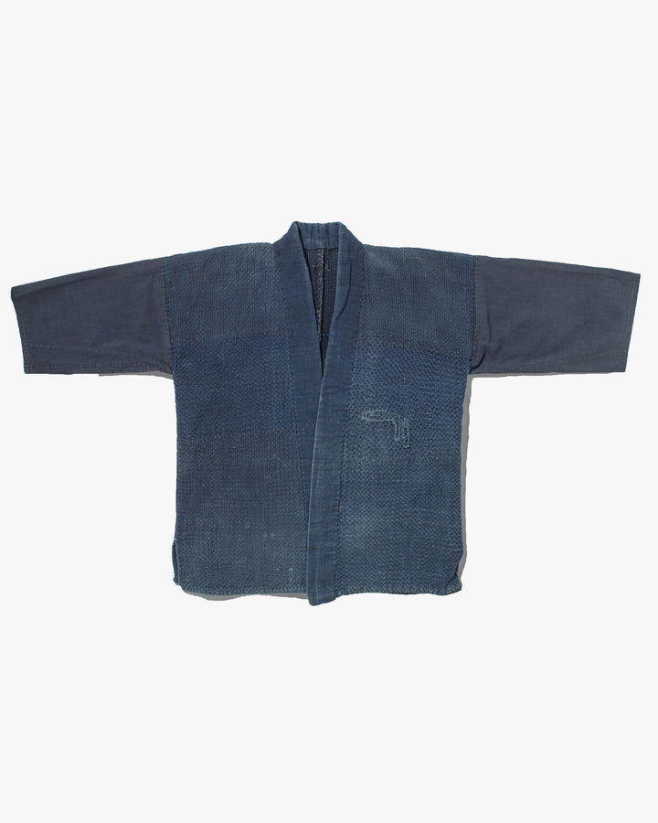 Vintage Noragi Jacket, Partially Sashiko Stitched Indigo