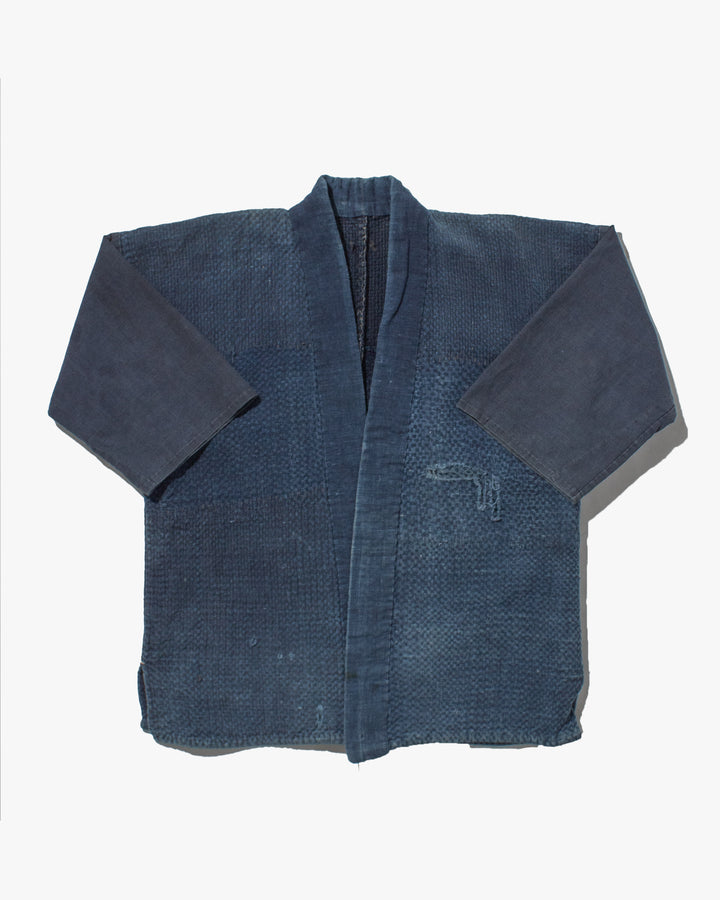 Vintage Noragi Jacket, Partially Sashiko Stitched Indigo