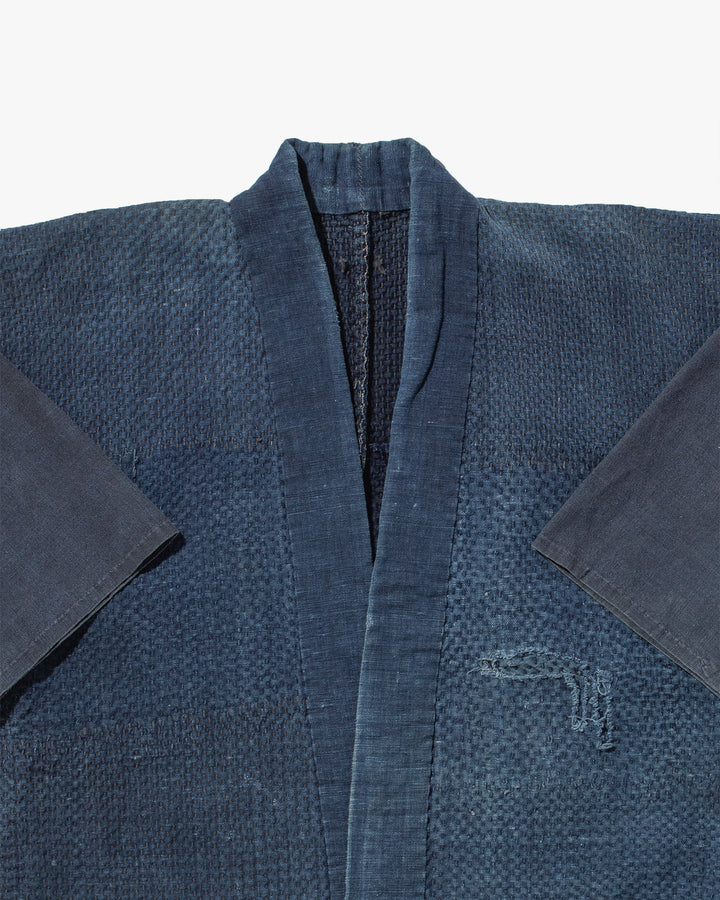 Vintage Noragi Jacket, Partially Sashiko Stitched Indigo