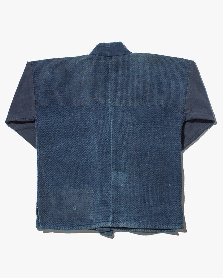 Vintage Noragi Jacket, Partially Sashiko Stitched Indigo