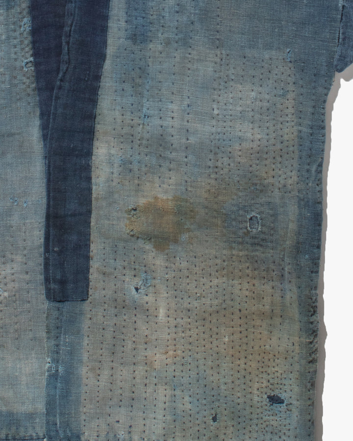 Vintage Noragi Jacket, Partially Sashiko Stitched Indigo 