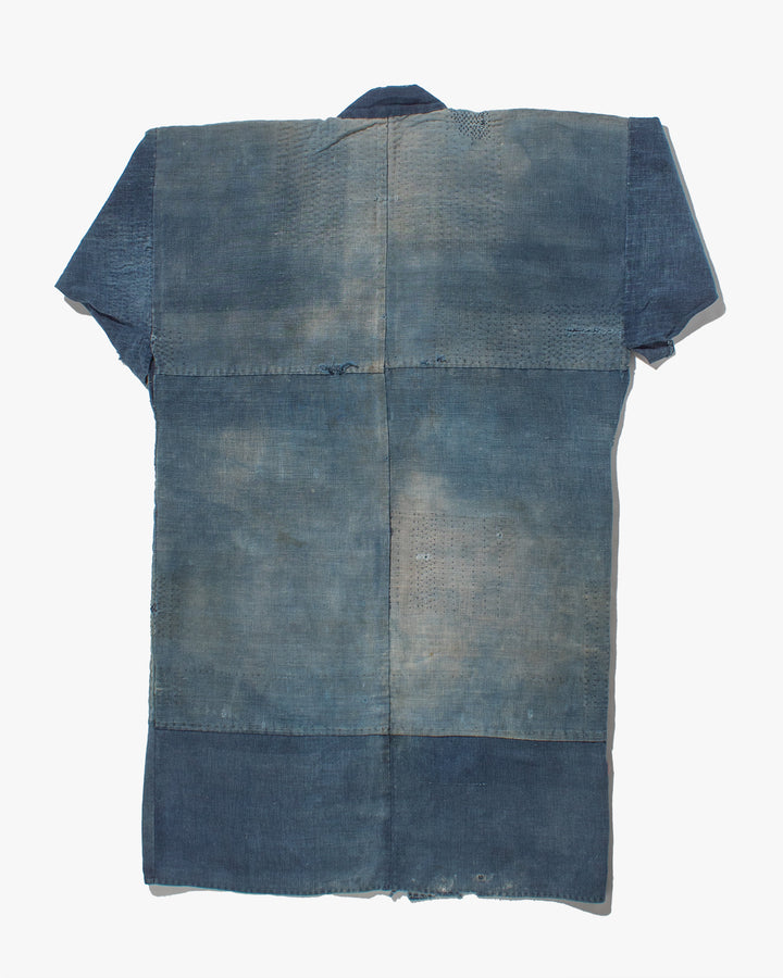 Vintage Noragi Jacket, Partially Sashiko Stitched Indigo 