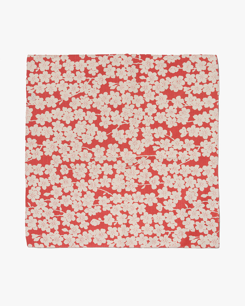 Modern Furoshiki, Musubi, Pink and Green Sakura, 19 x 19