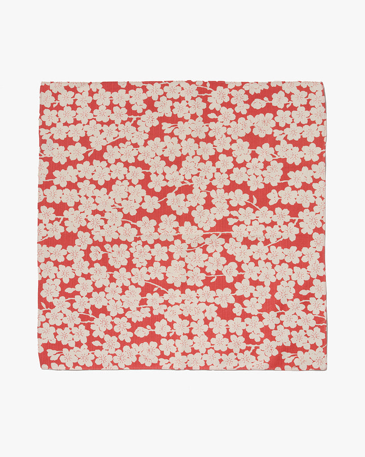 Modern Furoshiki, Musubi, Pink and Green Sakura, 19 x 19