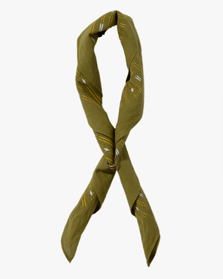 Kiriko Original Screen Printed, Custom-Dyed Bandana, Yagasuri - Green