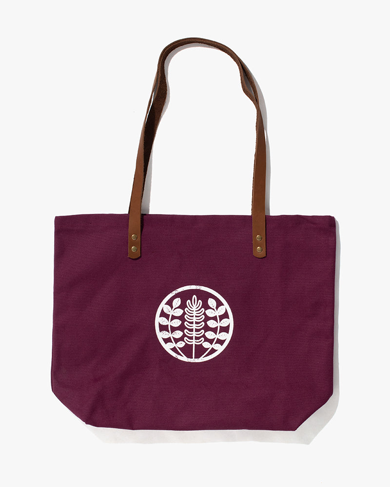 Kiriko Original Large Tote Bag, Canvas, Burgundy Logo