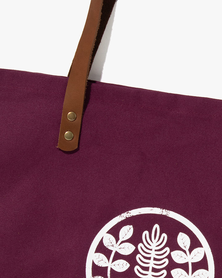 Kiriko Original Large Tote Bag, Canvas, Burgundy Logo