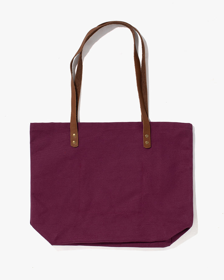 Kiriko Original Large Tote Bag, Canvas, Burgundy Logo