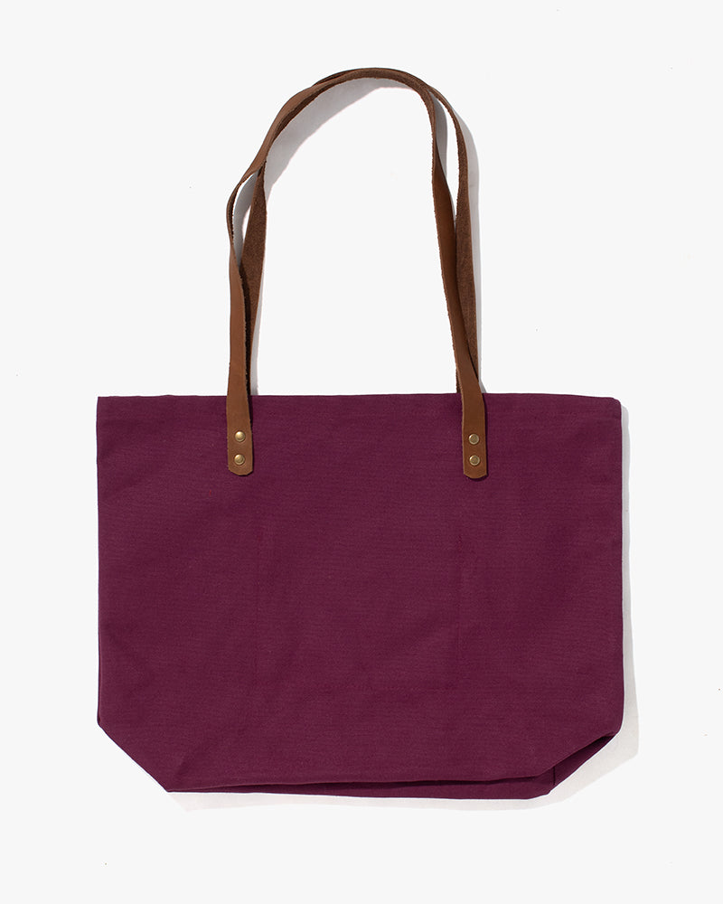 Kiriko Original Large Tote Bag, Canvas, Burgundy Logo
