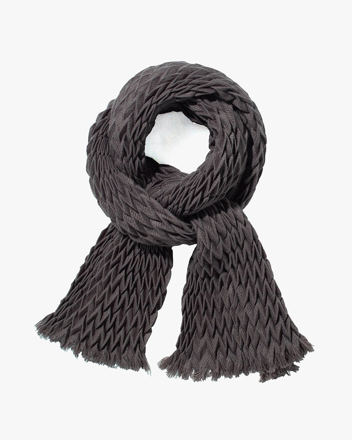 Wa-Modern Scarf, Yagasuri, Charcoal Grey