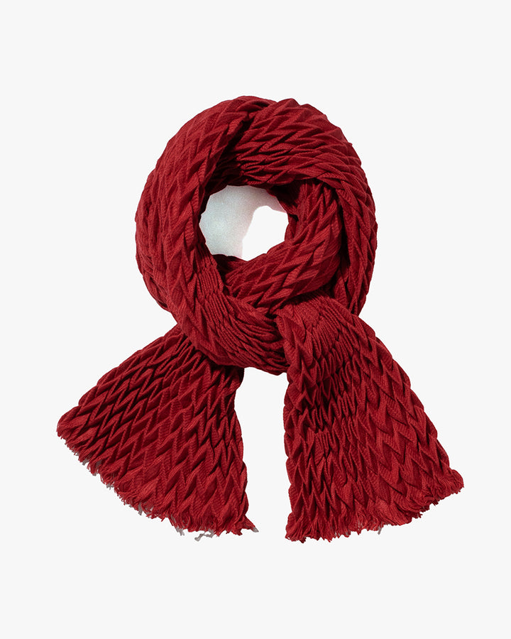 Wa-Modern Scarf, Yagasuri, Bright Red