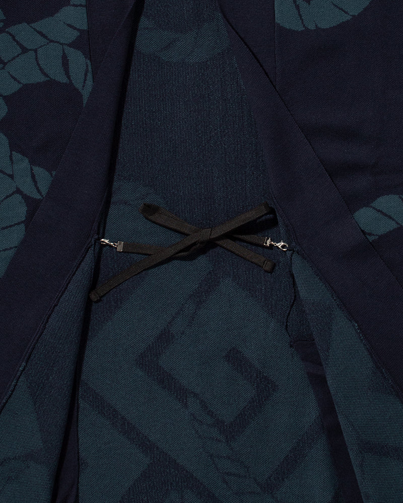 Wa-Modern, Cardigan Robe, Indigo with Teal Nawa