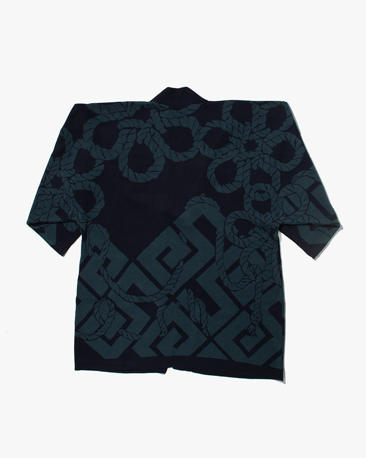 Wa-Modern, Cardigan Robe, Indigo with Teal Nawa