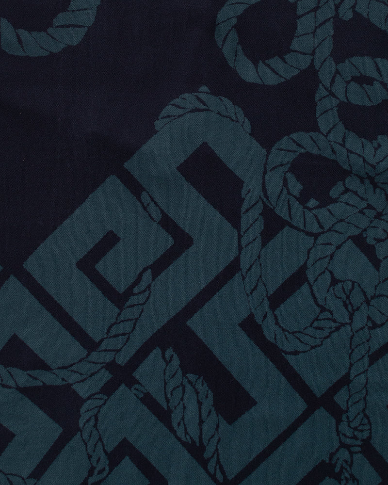 Wa-Modern, Cardigan Robe, Indigo with Teal Nawa