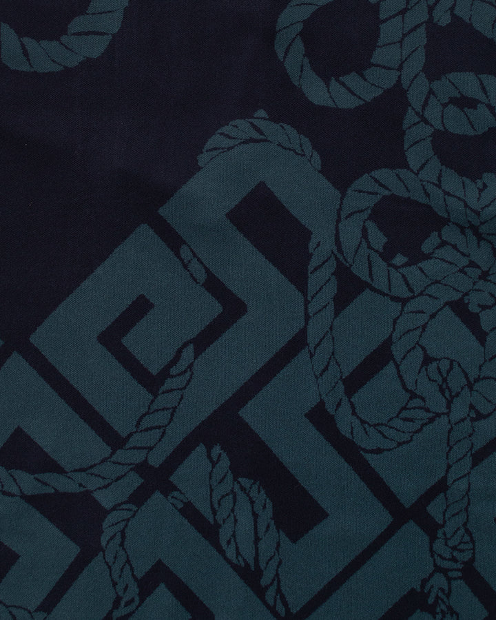 Wa-Modern, Cardigan Robe, Indigo with Teal Nawa